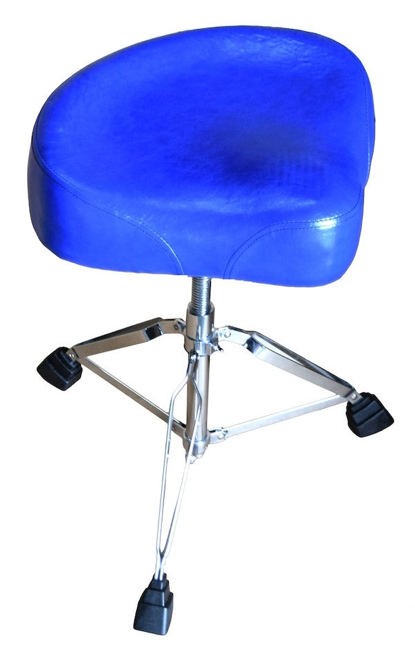 LEATHER TOP BIKE SEAT - DRUM THRONE - BLUE
