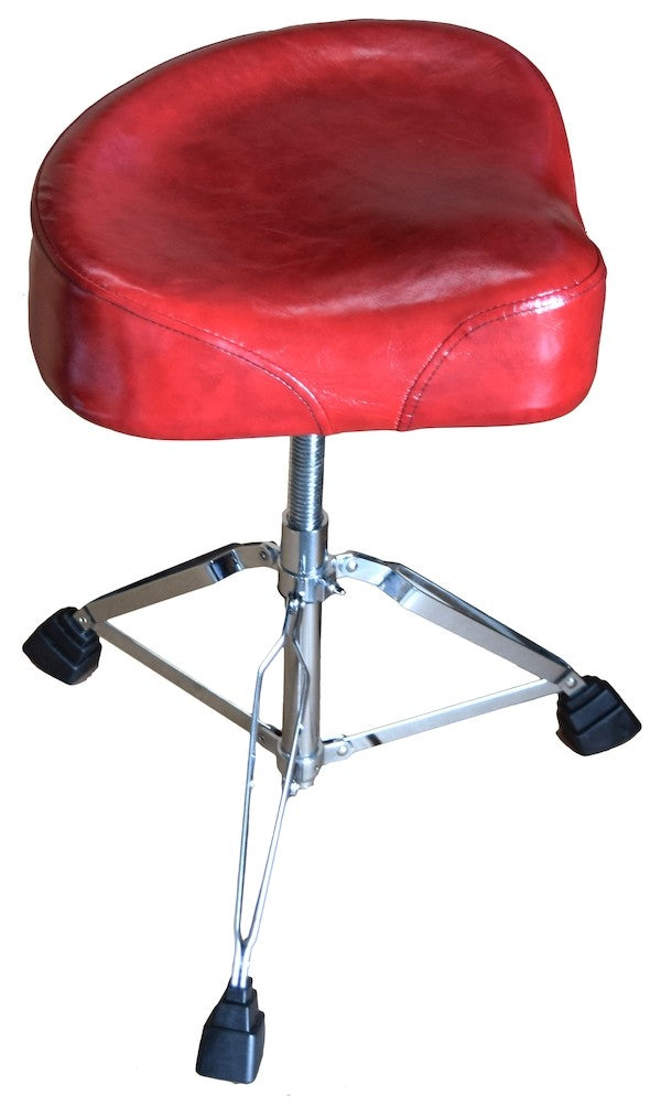 LEATHER TOP BIKE SEAT - DRUM THRONE - RED