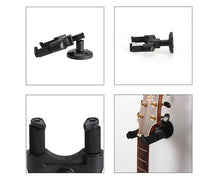 Load image into Gallery viewer, Instrument Wall Hanger with Safety Stoppers - Fits All Instruments Guitars, Bass, Mandolin, Banjo, Ukulele
