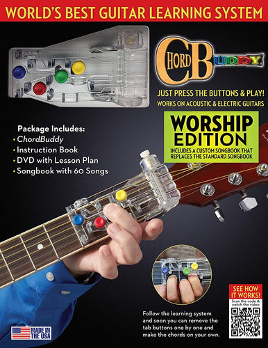 ChordBuddy USA Guitar Learning System with Worship Song Book-(6684033810626)