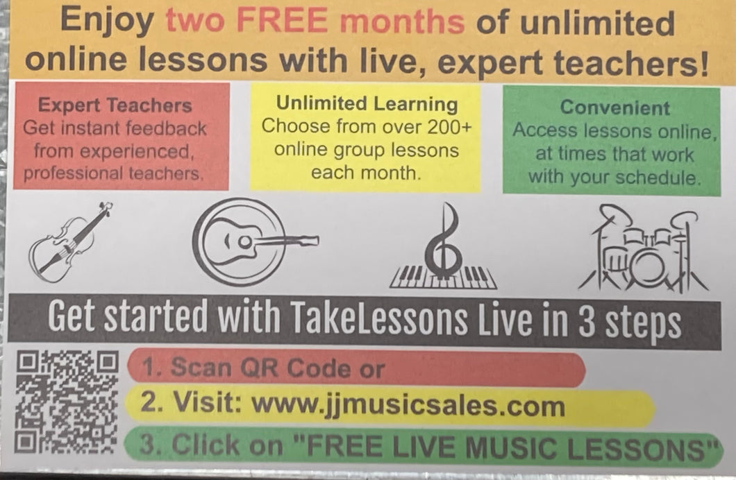2 Months of FREE Live Online Music Lessons
