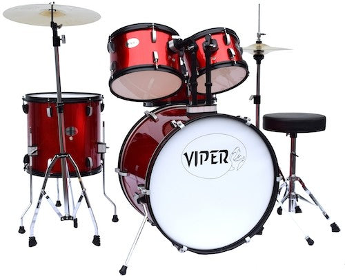 Viper 5 Piece Drum Kit Complete Full Size